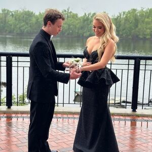 Prom Black Strapless Gown